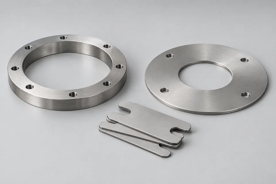 Illustrative stainless steel rings, flanges & shims